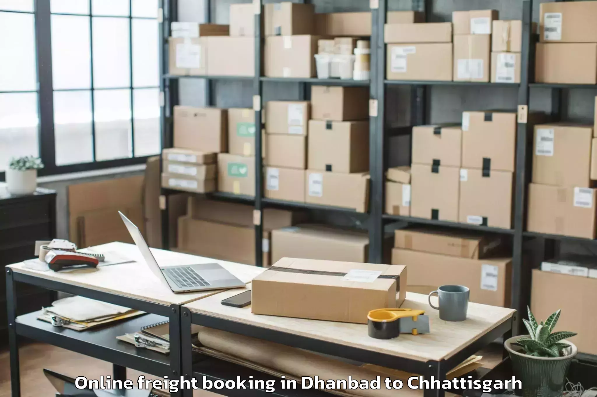 Affordable Dhanbad to Patan Durg Online Freight Booking